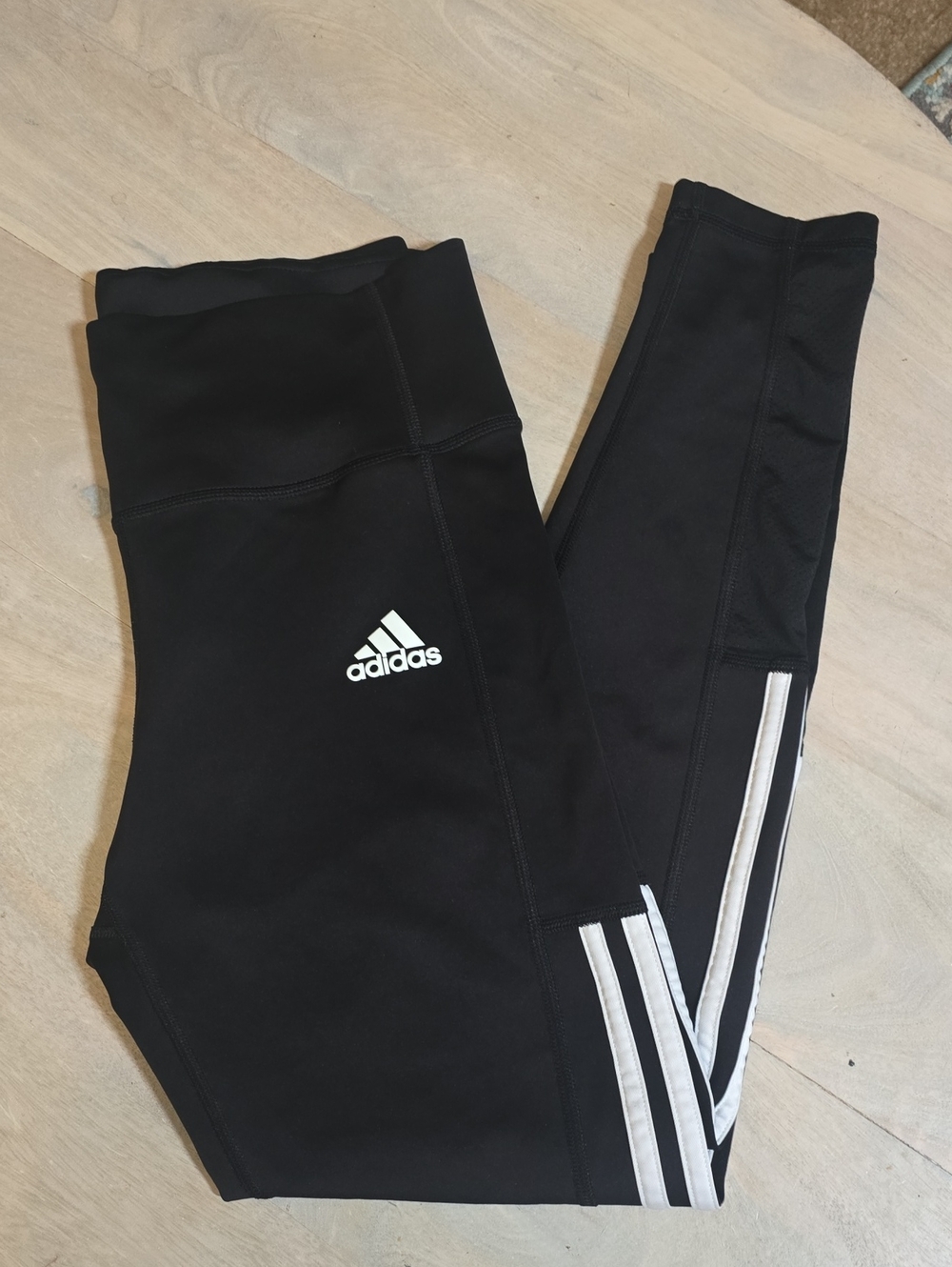 adidas Primegreen AEROREADY Black 3-Stripe Workout Leggings - Size M